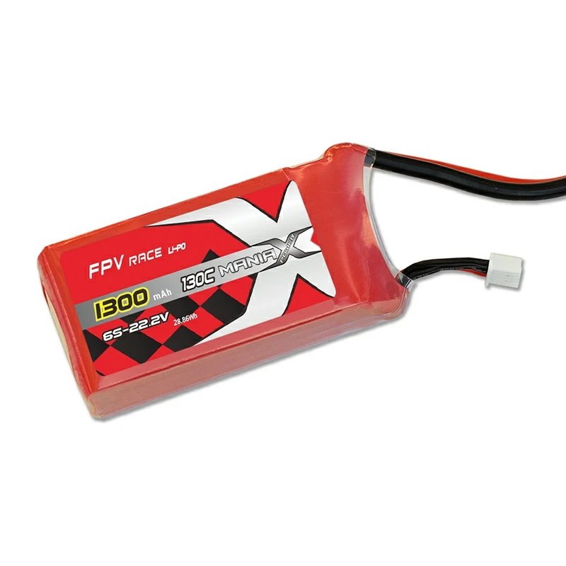 6S-22.2V 1300mAh 130C FPV Racing Lipo akumulators